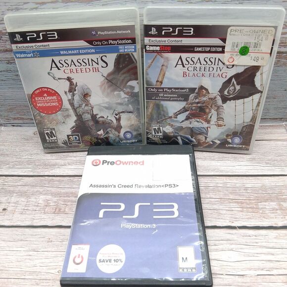 Other - Lot of 3 PlayStation 3 Assassins Creed Games (IV Black Flag - III - Revelation)